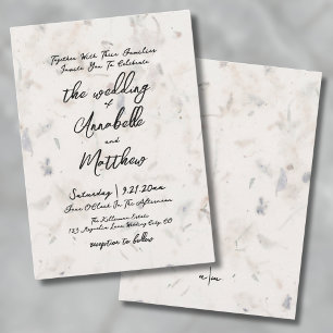 Elegant Handwritten Seed Paper Boho Wedding Invitation