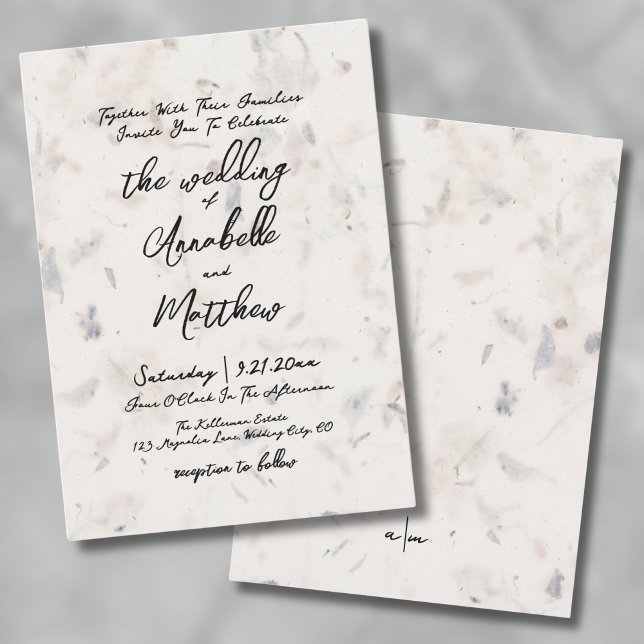 Elegant Handwritten Seed Paper Boho Wedding Invitation (Elegant Handwritten Seed Paper Boho Wedding Invitation)