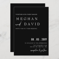 Elegant Handwritten Simple Black Wedding  Invitation