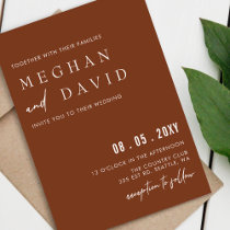 Elegant Handwritten Simple Terracotta Wedding Invitation