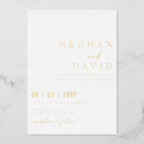 Elegant Handwritten Simple Wedding  Foil Invitation