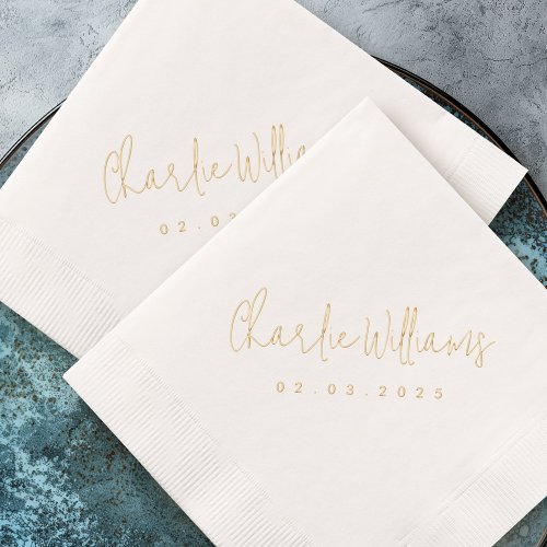 Elegant handwritten style name date real