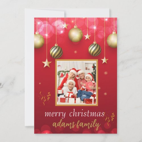 elegant handwritting red merry christmas holiday card