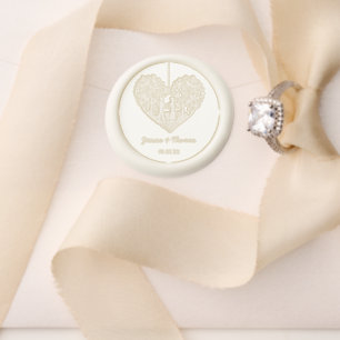 Elegant Hanging Heart Tree Wedding Wax Seal Stamp
