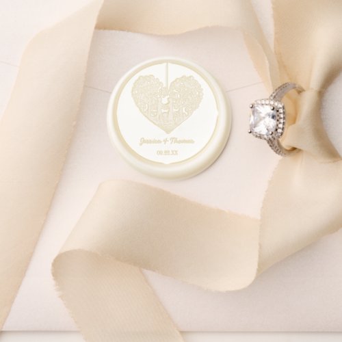 Elegant Hanging Heart Tree Wedding Wax Seal Stamp