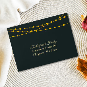 Elegant hanging lights green gold modern diwali envelope