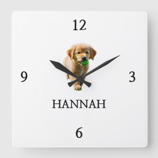 Elegant "HANNAH" Personalized Square Wall Clock