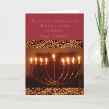 Elegant Hanukkah Greeting Card by SharCanMakeit at Zazzle