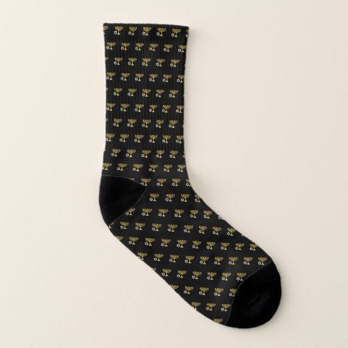 Elegant Hanukkah Holiday Pattern Gold Socks