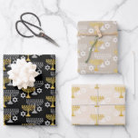 Elegant Hanukkah Holiday Pattern Gold Wrapping Paper Sheets<br><div class="desc">Digital Art</div>
