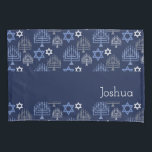 Elegant Hanukkah Menorah Blue Holiday Pattern Pillow Case<br><div class="desc">Digital Art by Liliumdes.
Customize it with your details.</div>