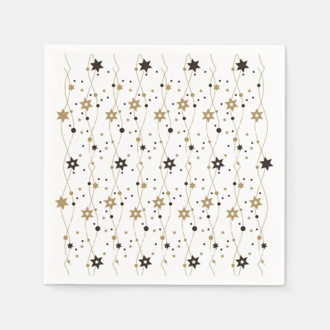 Elegant Hanukkah Stars Napkins (Front)