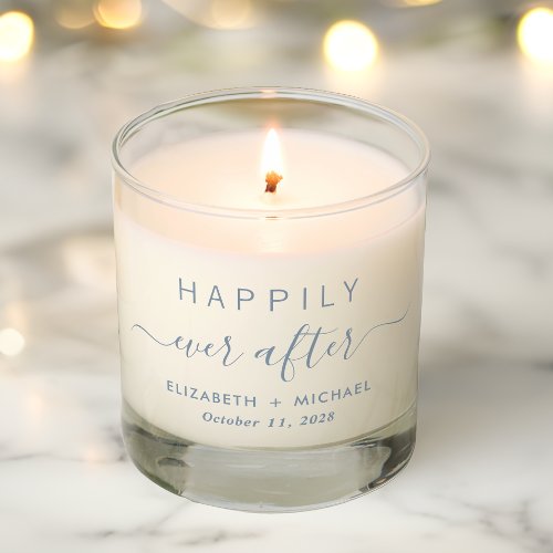 Elegant Happily Ever After Dusty Blue Wedding Scented Candle