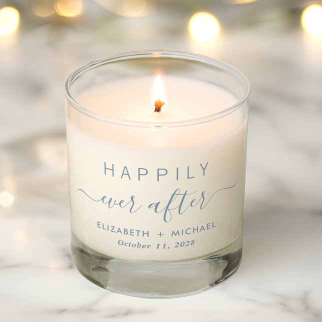 Elegant Happily Ever After Dusty Blue Wedding Scented Candle (Creator Uploaded)