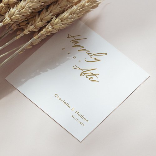 Elegant Happily Ever After Gold Script Wedding Napkins