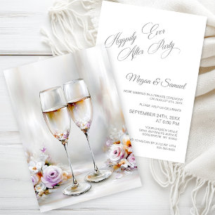 Elegant Happily Ever After Party Wedding Reception Invitation