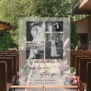 Elegant Happily Ever After Party Wedding Welcome Acrylic Sign