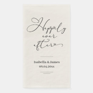 Elegant Happily Ever After Romantic Wedding Paper Guest Towels