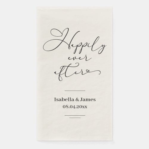 Elegant Happily Ever After Romantic Wedding  Paper Guest Towels