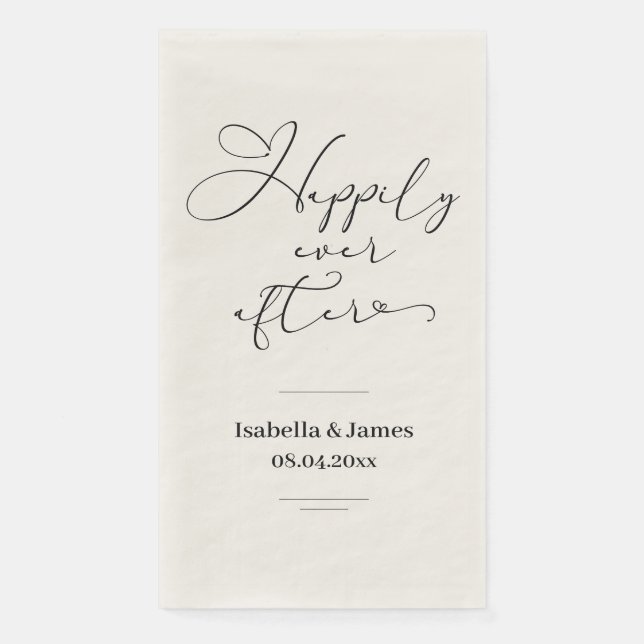 Elegant Happily Ever After Romantic Wedding  Paper Guest Towels (Front)