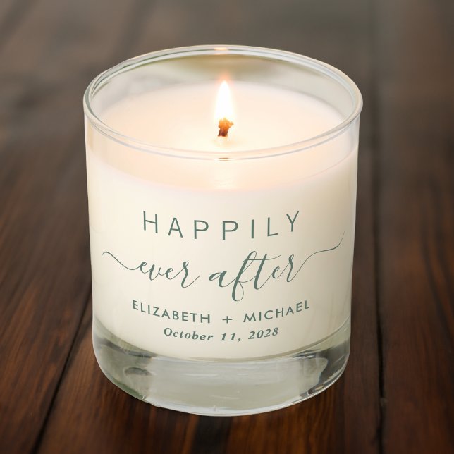 Elegant Happily Ever After Sage Green Wedding Scented Candle (Creator Uploaded)