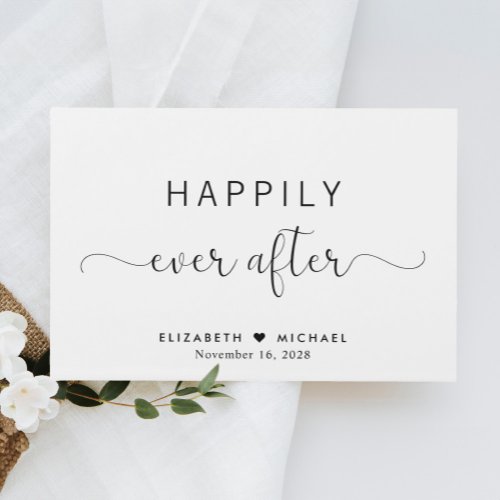 Elegant Happily Ever After Wedding Guest Book