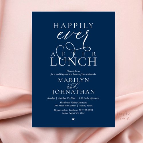Elegant Happily Ever After Wedding Luncheon Invitation
