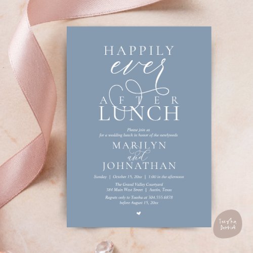 Elegant Happily Ever After Wedding Luncheon Invitation
