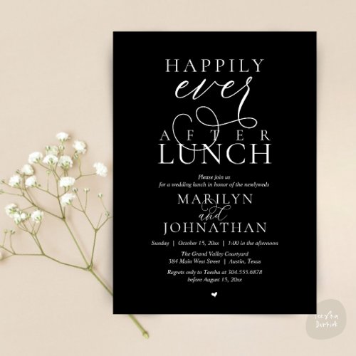 Elegant Happily Ever After Wedding Luncheon Invitation