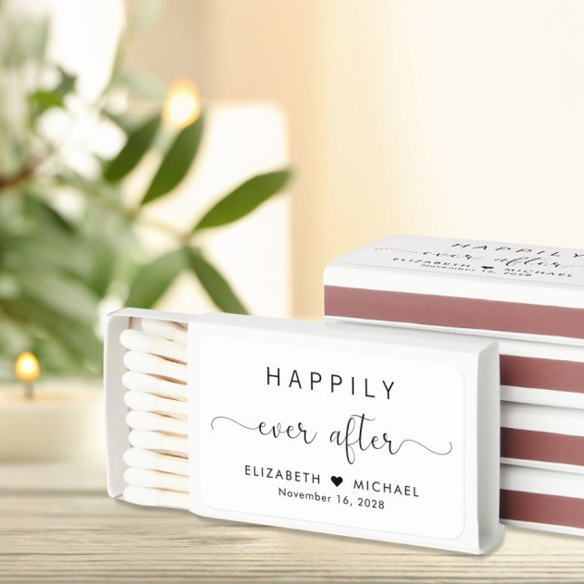 Elegant Happily Ever After Wedding Matchboxes (Creator Uploaded)