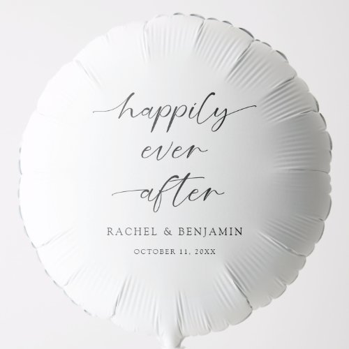 Elegant Happily Ever After Wedding Minimal Script  Balloon