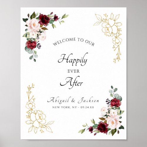 Elegant Happily Ever After Wedding Reception Sign