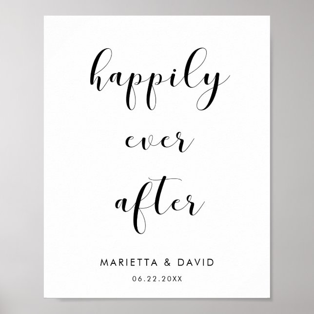 Elegant Happily ever after wedding sign (Front)