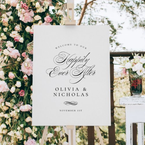 Elegant Happily Ever After Wedding Sign