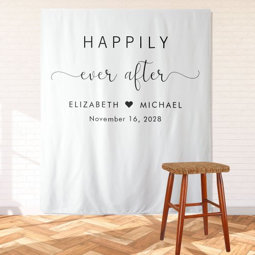 Elegant Happily Ever After Wedding Tapestry