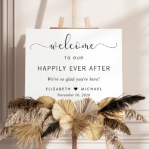 Elegant Happily Ever After Wedding Welcome Foam Board