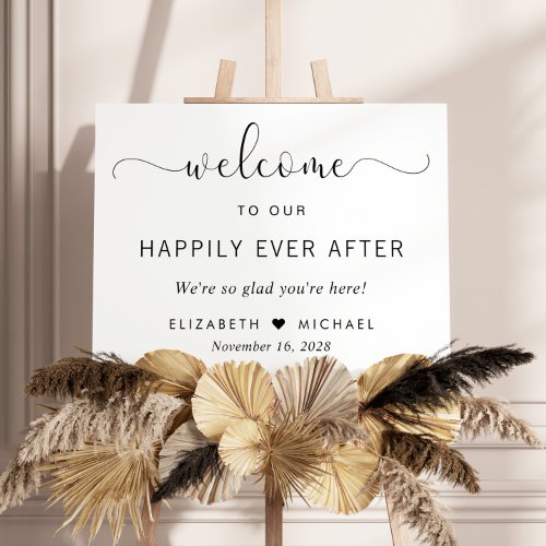 Elegant Happily Ever After Wedding Welcome Foam Board