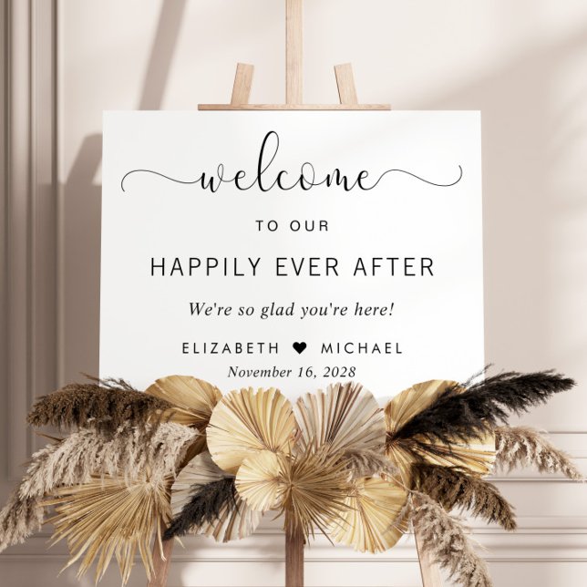 Elegant Happily Ever After Wedding Welcome Foam Board (Creator Uploaded)