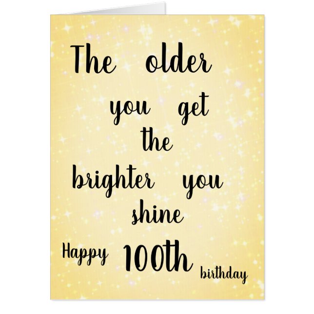Elegant Happy 100th Birthday Card (Front)