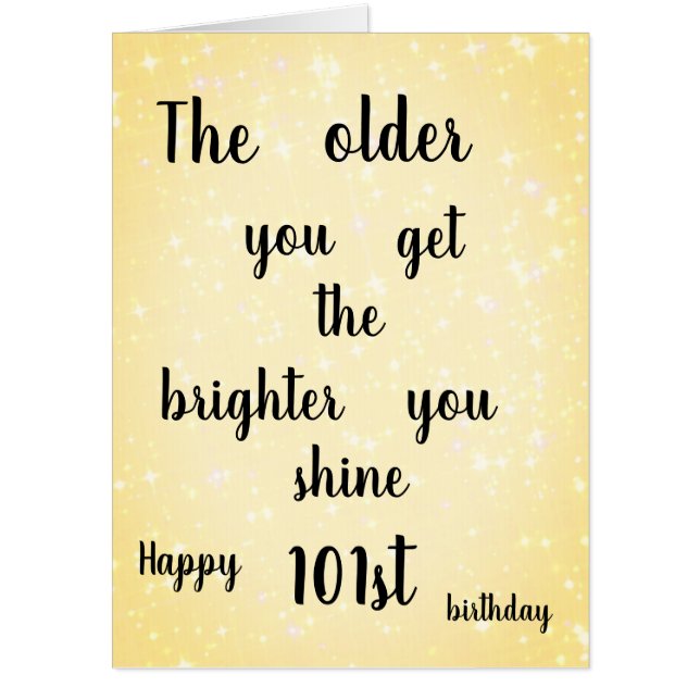 Elegant Happy 101st Birthday Card (Front)