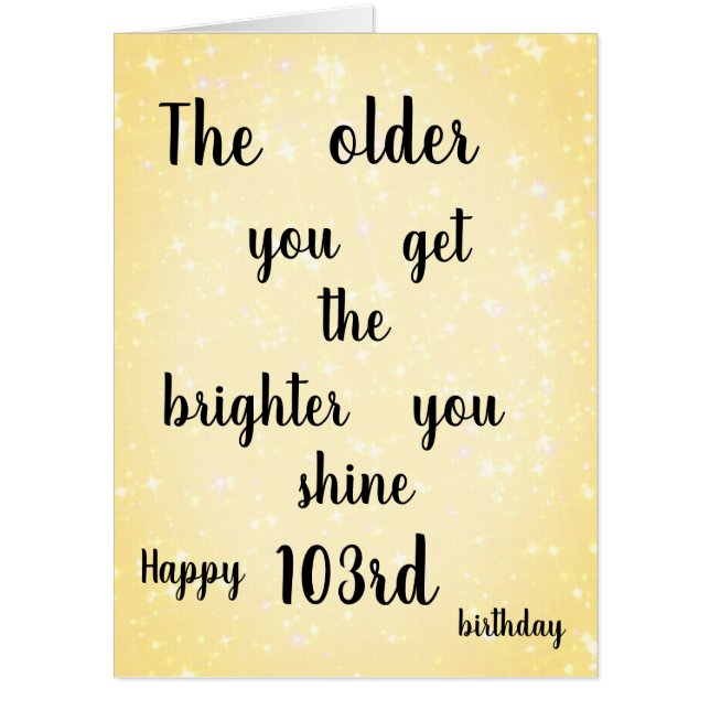Elegant Happy 103rd Birthday Card (Front)