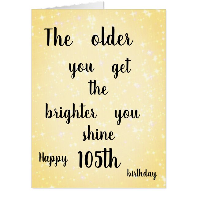 Elegant Happy 105th Birthday Card (Front)