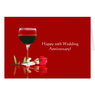 Elegant Happy 10th Wedding Anniversary Card