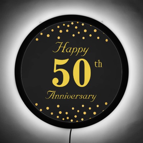 Elegant Happy 50th Anniversary on Black LED Sign