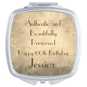 Elegant Happy 60th Birthday keepsake Compact Mirror