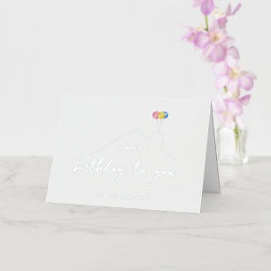 Elegant Happy Birthday Balloons Real Estate Foil Greeting Card