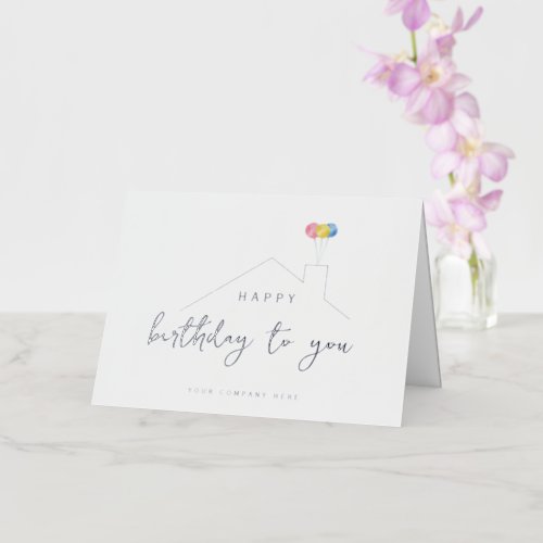 Elegant Happy Birthday Balloons Real Estate Foil Greeting Card