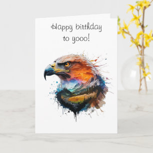 Elegant happy birthday card for son eagle