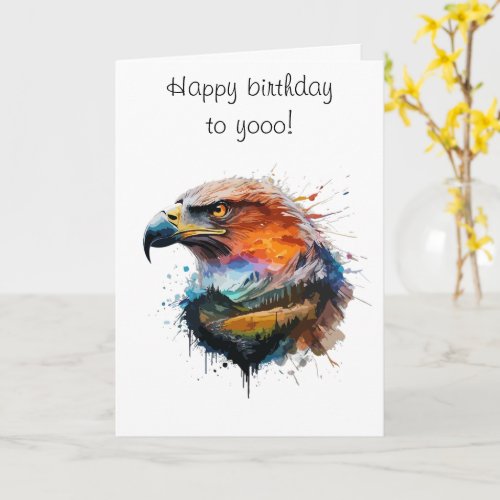 Elegant happy birthday card for son eagle