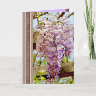 Elegant Happy Birthday Card with Glicinia Flower